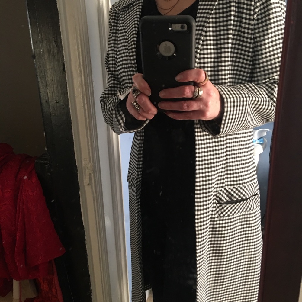 🎉 HP Statement Style 🎉.   gingham longline blazer - Picture 3 of 7